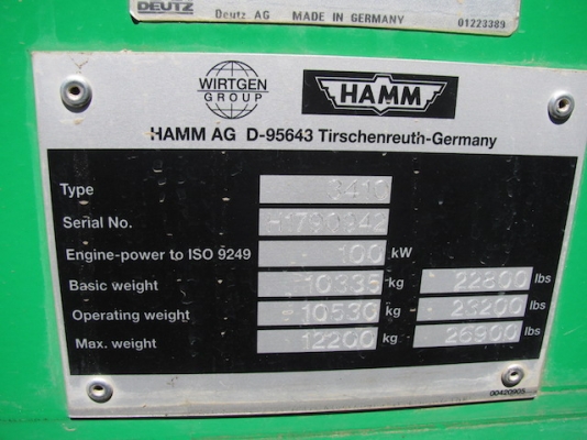 HAMM 3410 : รถบดสั่นสะเทือน 12 ตัน *USA โทร. 080-6565422 (หนิง)