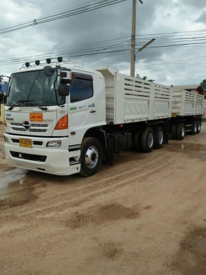Hino 344 แรง ปี 53 แม่ลูกดัมพ์สามมิตรลูก 3 เพลาแท้ ทะเบียนพร้อม