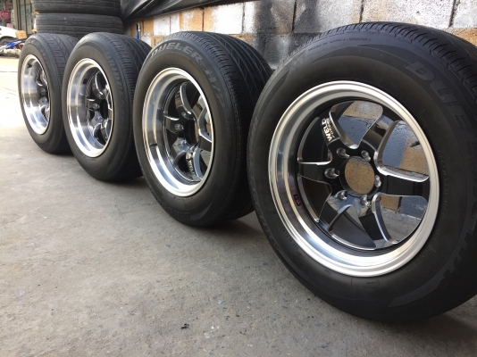 ล้อแม็ก เวล ขอบ18 หน้า 9.5-10.5 งาน YUSTA  ของใหม่แกะกล่องรัดยางเปอร์เซ็นต์ 265 60 18 Bridgstone made in japan  ครบชุด 4 วง 13500