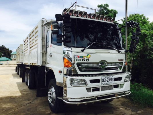 Hino 344 แรง ปี 56 ดัมพ์สามมิตรแม่ลูก 3 เพลาแท้ ทะเบียนพร้อม