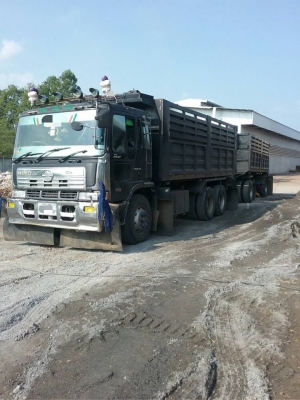 ขาย HINO โปรเฟีย เครื่อง P11 335 แรง พ่วงแม่ลูกกระบะเหล็กดั๊ม รถปี 49