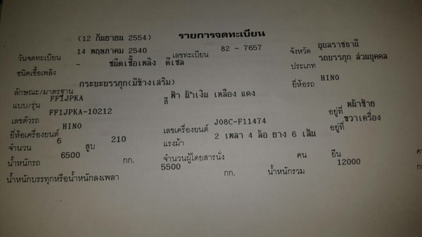 ขาย6ล้อยาว7.20เมตร HINO FF1J 210ปี40 แชชซีสวยทะเบียนครบ เครื่องJOทรู ยางดี