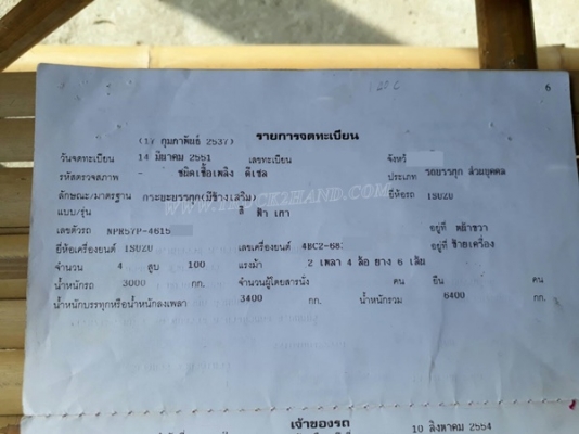 ISUZU รุ่น NPR 57 P 4 สูบ 100 แรง  กระบะยาว 5.00 เมตร กว้าง 2.10 เมตร พวงมาลัยพาวเว่อร์