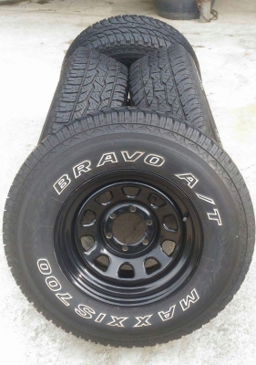 ขายล้อลาย Rock ขอบ 16 กว้าง 8&quot; ออฟ 0 พร้อมยาง A/T 265/70/16