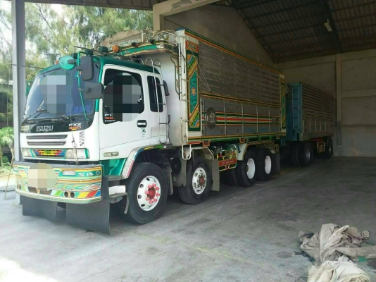 ขาย ISUZU 270 พ่วงแม่ลูก กระบะเนียมคอกเกษตรดั๊ม รถปี 47