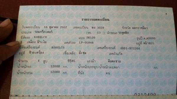 ขาย 675,000 บาท KOBELCO SK120 Mark 3 เครื่องดี ปั้มแรง โช่หนา เอวแน่น ไฟฟ้าครบ เเอร์เย็น เอกสารเล่มทะเบียน รถอยู่ จ.นครราชสีมา โทร&ไอดีไลน์ 0610710295 ขาย 675,000 บาท KOBELCO SK120 Mark 3 เครื่องดี ปั้มแรง โช่หนา เอวแน่น ไฟฟ้าครบ เเอร์เย็น เอกสารเล่มทะเบียน รถอยู่ จ.นครราชสีมา โทร&ไอดีไลน์ 0610710295
