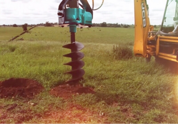 สวาลเจาะดินไฮโดริค ติดแบ็คโค