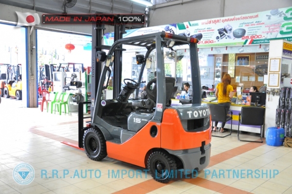 ขายรถโฟล์คลิฟท์มือสอง TOYOTA รุ่น 8FD15-10077 นำเข้าจากประเทศญี่ปุ่น 100\% ไม่เคยใช้งานในไทย ขายรถโฟล์คลิฟท์มือสอง TOYOTA รุ่น 8FD15-10077 นำเข้าจากประเทศญี่ปุ่น 100\% ไม่เคยใช้งานในไทย