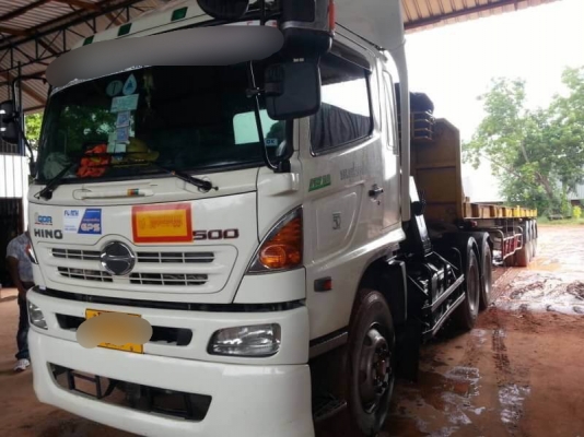 มัดจำกลางอากาศแล้ว  ขาย 2,000,000 บาท Hino 344 ปี 56 หัวลาก + พื้นเรียบ 3 คาน PANUS   344 ปี 56 วิ่ง 32x,xxxx ราคา 1,750,000 หางพื้นเรียบ 3 เพลา พนัส ปี 56 ราคา 350,000  รถอยู่ จ.อุดรธานี โทร&amp;ไอดีไลน์ 0610710295