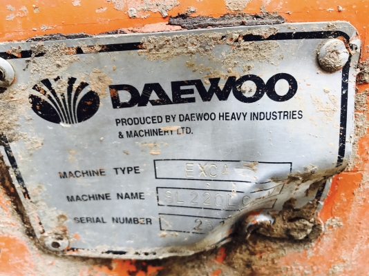 ขายDAWOO SL220LC รถใช้งานได้ขายตามสภาพ เอกสารใบแจ้งจำหน่าย