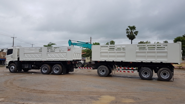 ขาย HINO MEGA FM2P 320 แรงม้า ปี 47 ลูกพ่วงสามมิตรสามเพลาดั้ม ปี 55 รถเดิมสวยพร้อมใช้งาน เอกสารพร้อม