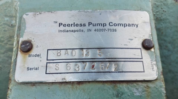 ** SOLD ** ปั้มน้ำสปลิสเคท Peerless USA ขนาด 50 HP 380V หน้า 10"- 8" ถอดมาสดๆจากไลน์ผลิตสวยพร้อมใช้