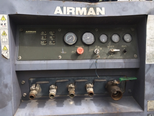 AIRMAN PDS390S-4B1 : เครื่องปั๊มลม 390CFM : 7บาร์ *มีล้อ Japan  โทร. 080-6565422 (หนิง)