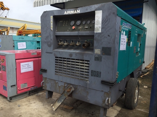 AIRMAN PDS390S-4B1 : เครื่องปั๊มลม 390CFM : 7บาร์ *มีล้อ Japan  โทร. 080-6565422 (หนิง)