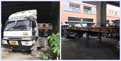 หัวลาก HINO รุ่น FM1JKNA 245 แรงม้า ปีจดทะเบียน 2546พร้อมหาง รุ่น VHT-TST1250M ปีจดทะเบียน 2546