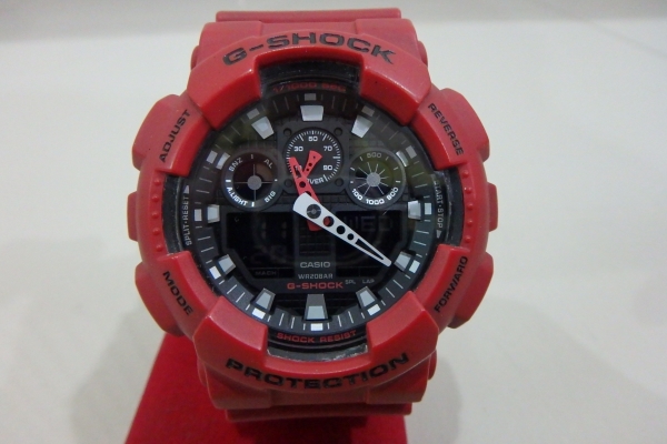 CASIO G-shock รุ่น GA-100B สีแดง ของแท้ สภาพใหม่ มีกล่อง ส่งฟรี