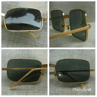 แว่นตาเฟรนช์แฮนด์เมด ยุค &#039;70s  กรอบทองสีน้ำผึ้ง!  หายาก!  Vintage FRAME FRANCE handmade in France