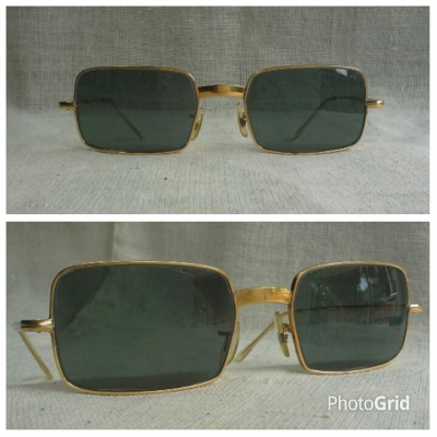 แว่นตาเฟรนช์แฮนด์เมด ยุค &#039;70s  กรอบทองสีน้ำผึ้ง!  หายาก!  Vintage FRAME FRANCE handmade in France