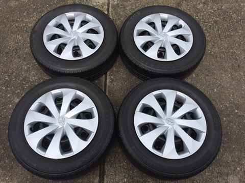 ขายล้อกะทะ ขอบ14 TOYOTA YARIS พร้อมยาง FIRESTONE F01 175-65-14 ปี14 ดอกเต็ม ชุดละ 2,900 บาท