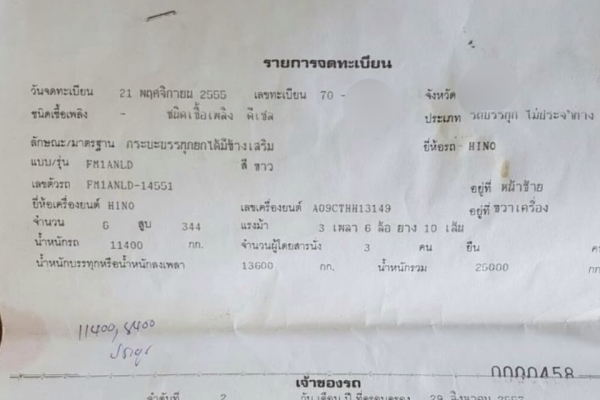 ขาย HINO 344 พ่วงแม่ลูก กระบะเหล็กสามมิตร รถปี 55 ปลายปี