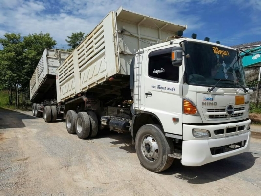 ขาย HINO 344 พ่วงแม่ลูก กระบะเหล็กสามมิตร รถปี 55 ปลายปี