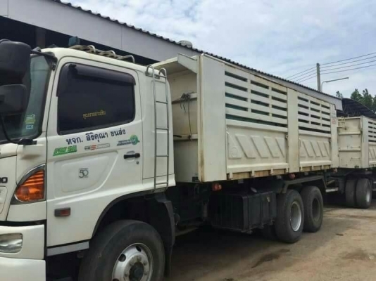 ขาย HINO 344 พ่วงแม่ลูก กระบะเหล็กสามมิตร รถปี 55 ปลายปี