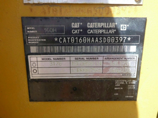 ขาย CAT 160  H ปี 2004 ชม/ ทำงาน 11904 ชม