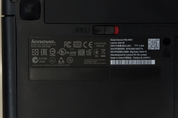 โน๊ตบุ๊ค Lenovo G40-45 AMD A8-6410 RAM 4GB Hdd 500GB การ์ดจอ R5 M230 ที่ชาร์ท กระเป๋า