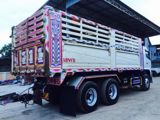 Hino 380 แรง ปี 56 กระบะดัมพ์แม่ลูก 3 เพลา ไมล์ 190,xxx