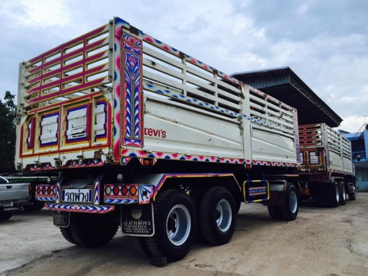 Hino 380 แรง ปี 56 กระบะดัมพ์แม่ลูก 3 เพลา ไมล์ 190,xxx