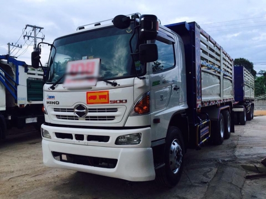Hino 380 แรง ปี 56 กระบะดัมพ์แม่ลูก 3 เพลา ไมล์ 190,xxx