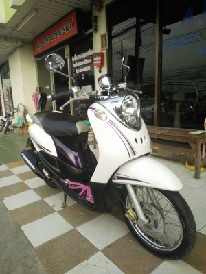 Yamaha Fino สีขาวม่วง ปี 2555 รถสวยคลาสสิค