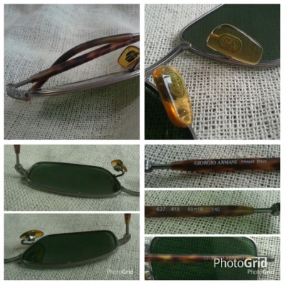 แว่นตาอิตาเลียนระดับเวิร์ลคลาส  โมเดลนีโอ - คลาสสิค &#039;สี่เหลี่ยมผืนผ้า&#039;  Authentic GIORGIO ARMANI handmade in Italy