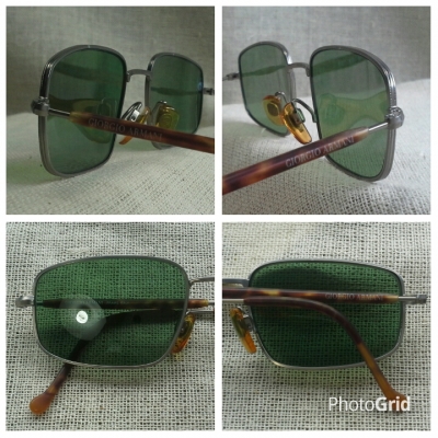 แว่นตาอิตาเลียนระดับเวิร์ลคลาส  โมเดลนีโอ - คลาสสิค &#039;สี่เหลี่ยมผืนผ้า&#039;  Authentic GIORGIO ARMANI handmade in Italy
