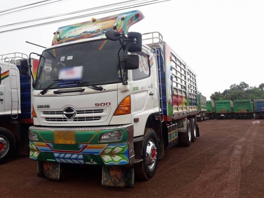 Hino 344 แรง ปี 53 กระบะไม่ดัมพ์แม่ลูก 3 เพลา ทะเบียนพร้อม