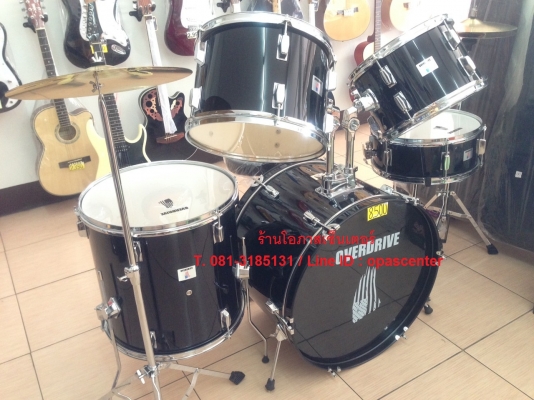 โปรโมชั่น-กลองชุด ตัวใหญ่ Overdrive สีดำ ขอบเคลือบโครเมี่ยม ของใหม่ ครบชุด พร้อมเก้าอี้นั่ง ไม้ เล่นได้เลย โปรโมชั่น-กลองชุด ตัวใหญ่ Overdrive สีดำ ขอบเคลือบโครเมี่ยม ของใหม่ ครบชุด พร้อมเก้าอี้นั่ง ไม้ เล่นได้เลย