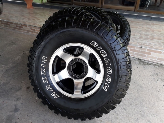 ล้อ jrd ขอบ 15 กว้าง 7.5 นิ้ว offset -5 พร้อมยาง maxxis bighorn mud 32x11.5 ขอบ 15