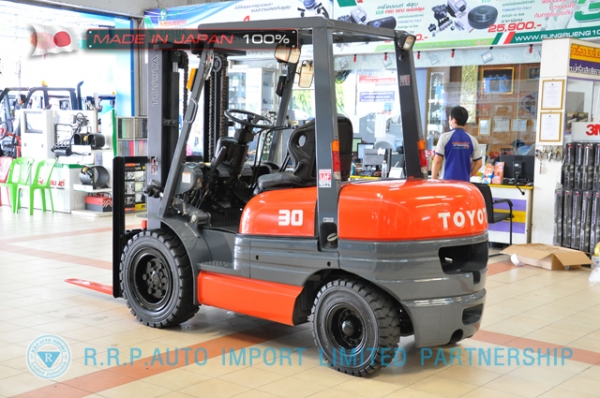 ขายรถโฟล์คลิฟท์มือสอง TOYOTA รุ่น 6FD30-30860 นำเข้าจากประเทศญี่ปุ่น 100\% ไม่เคยใช้งานในไทย ขายรถโฟล์คลิฟท์มือสอง TOYOTA รุ่น 6FD30-30860 นำเข้าจากประเทศญี่ปุ่น 100\% ไม่เคยใช้งานในไทย