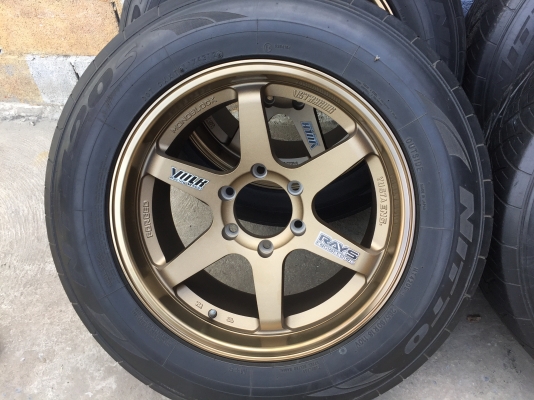 ล้อแม็ก ขอบ18 TE37 หน้า 9.5-10.5 งาน YUSTA  ของใหม่แกะกล่องรัดยางเปอร์เซ็นต์  265 60 18 NITTO 420 ปี 12 made in japan  ครบชุด 4 วง 15000