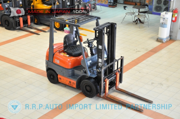 ขายรถโฟล์คลิฟท์มือสอง TOYOTA รุ่น 6FD18-14910 นำเข้าจากประเทศญี่ปุ่น 100\% ไม่เคยใช้งานในไทย