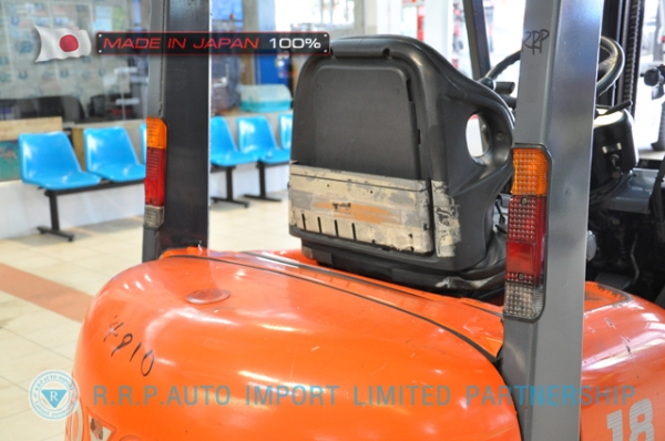 ขายรถโฟล์คลิฟท์มือสอง TOYOTA รุ่น 6FD18-14910 นำเข้าจากประเทศญี่ปุ่น 100\% ไม่เคยใช้งานในไทย