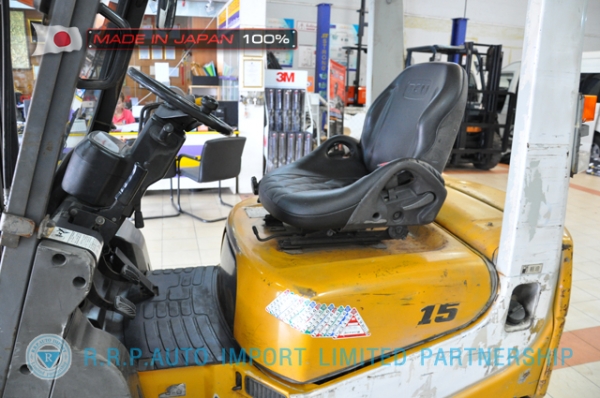 ขายรถโฟล์คลิฟท์มือสอง TCM-FD15T12-4IH00107 นำเข้าจากประเทศญี่ปุ่น 100\% ไม่เคยใช้งานในไทย