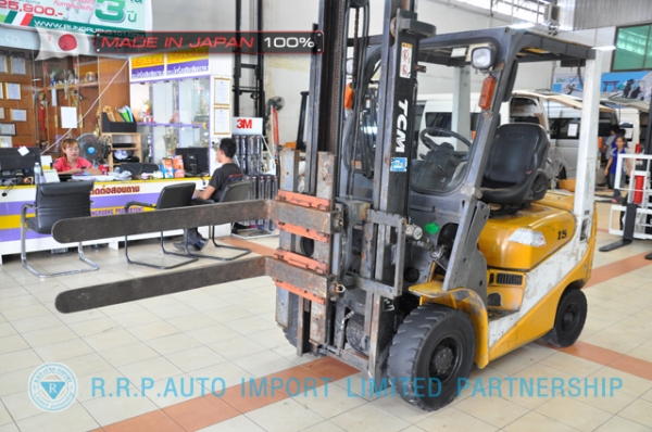 ขายรถโฟล์คลิฟท์มือสอง TCM-FD15T12-4IH00107 นำเข้าจากประเทศญี่ปุ่น 100\% ไม่เคยใช้งานในไทย