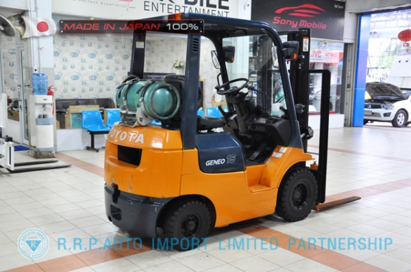 ขายรถโฟล์คลิฟท์มือสอง TOYOTA รุ่น 7FGL15-26235 นำเข้าจากประเทศญี่ปุ่น 100\% ไม่เคยใช้งานในไทย ขายรถโฟล์คลิฟท์มือสอง TOYOTA รุ่น 7FGL15-26235 นำเข้าจากประเทศญี่ปุ่น 100\% ไม่เคยใช้งานในไทย