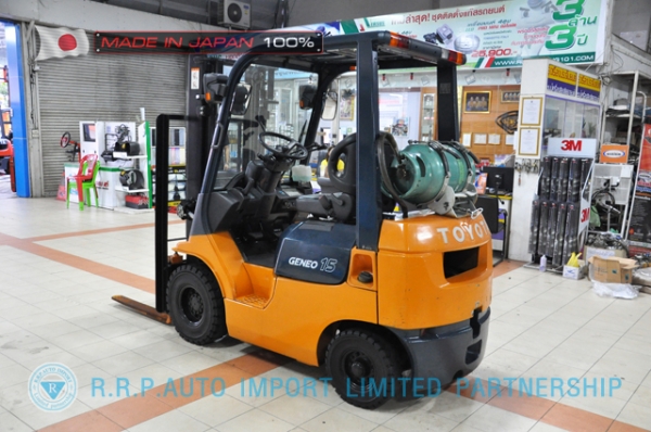 ขายรถโฟล์คลิฟท์มือสอง TOYOTA รุ่น 7FGL15-26235 นำเข้าจากประเทศญี่ปุ่น 100\% ไม่เคยใช้งานในไทย ขายรถโฟล์คลิฟท์มือสอง TOYOTA รุ่น 7FGL15-26235 นำเข้าจากประเทศญี่ปุ่น 100\% ไม่เคยใช้งานในไทย