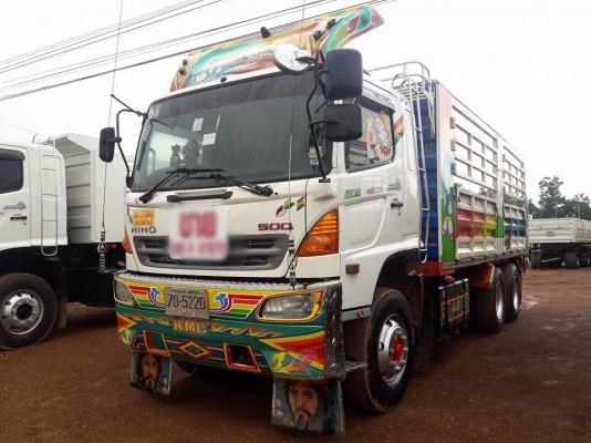 Hino 344 แรง ปี 53 กระบะไม่ดัมพ์แม่ลูก 3 เพลา ยาว 7 เมตร ทะเบียนพร้อม