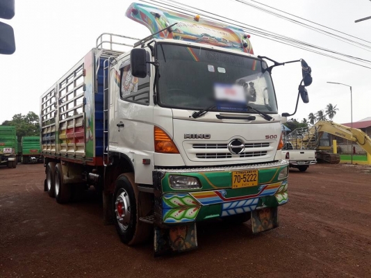 Hino 344 แรง ปี 53 กระบะไม่ดัมพ์แม่ลูก 3 เพลา ยาว 7 เมตร ทะเบียนพร้อม