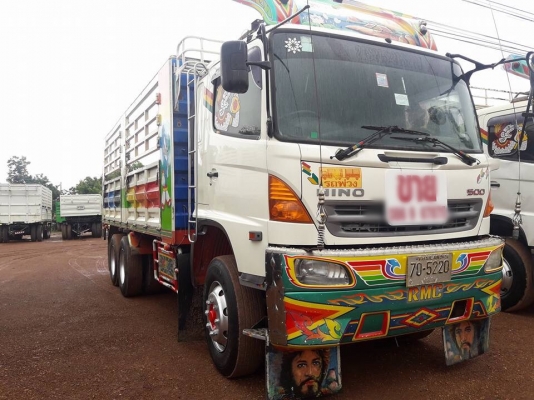 Hino 344 แรง ปี 53 กระบะไม่ดัมพ์แม่ลูก 3 เพลา ยาว 7 เมตร ทะเบียนพร้อม