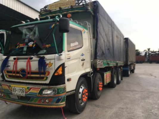 Hino mega 260 แรง ปี 47 ดัมพ์พืชไร่อู่ ส.สมบัติ แม่ 12 ล้อลูก 2 เพลา ใส่ของได้เกือบ 30 ตัน