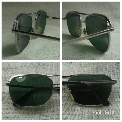 แว่นตาเจแปนิชวินเทจ ยุค &#039;90s  โมเดลสุดหล่อ &#039;สี่เหลี่ยม - นักบิน - คานโค้ง&#039;  Vintage SILVER handmade in Japan
